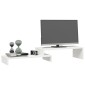 vidaXL Βάση Οθόνης Λευκή (52-101)x22x14 εκ. από Μασίφ Ξύλο Πεύκου