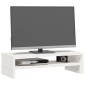 vidaXL Βάση Οθόνης Λευκή (52-101)x22x14 εκ. από Μασίφ Ξύλο Πεύκου