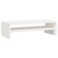 vidaXL Βάση Οθόνης Λευκή (52-101)x22x14 εκ. από Μασίφ Ξύλο Πεύκου
