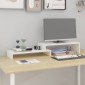 vidaXL Βάση Οθόνης Λευκή (52-101)x22x14 εκ. από Μασίφ Ξύλο Πεύκου
