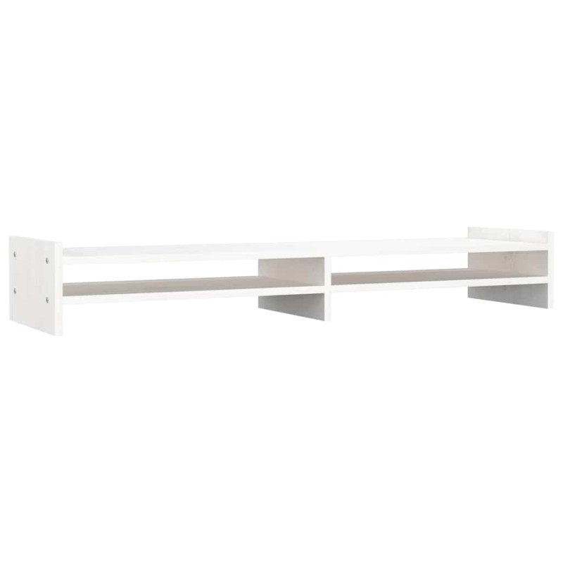 vidaXL Βάση Οθόνης Λευκή 100x27x15 εκ. από Μασίφ Ξύλο Πεύκου