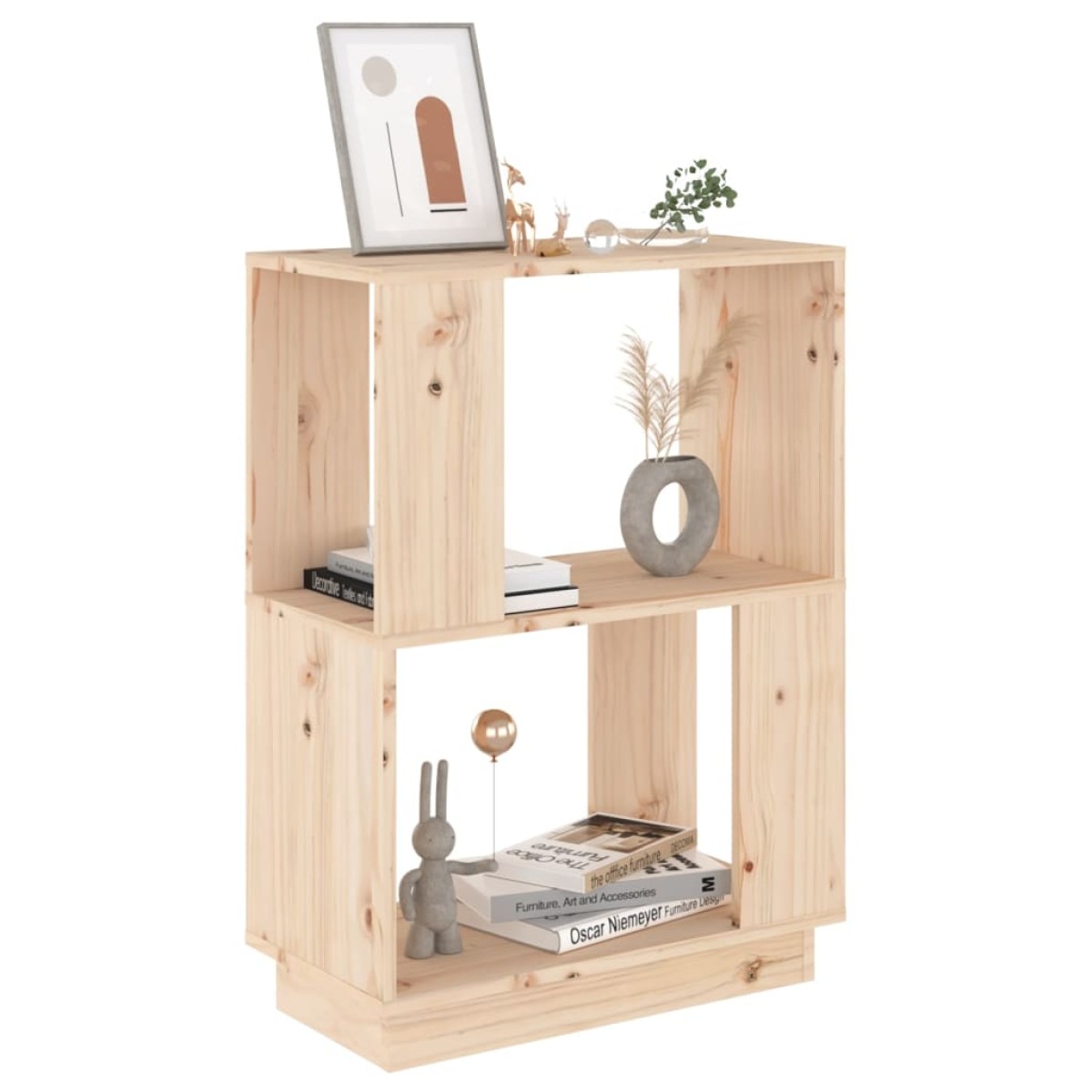 vidaXL Βιβλιοθήκη/Διαχωριστικό Χώρου 51x25x70 εκ. Μασίφ Ξύλο Πεύκου