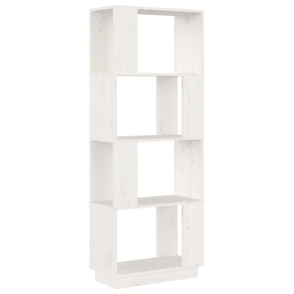 vidaXL Βιβλιοθήκη/Διαχωριστικό Χώρου Λευκό 51x25x132 εκ. Μασίφ Πεύκο