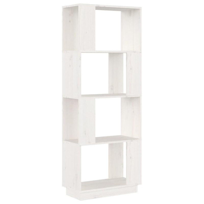 vidaXL Βιβλιοθήκη/Διαχωριστικό Χώρου Λευκό 51x25x132 εκ. Μασίφ Πεύκο