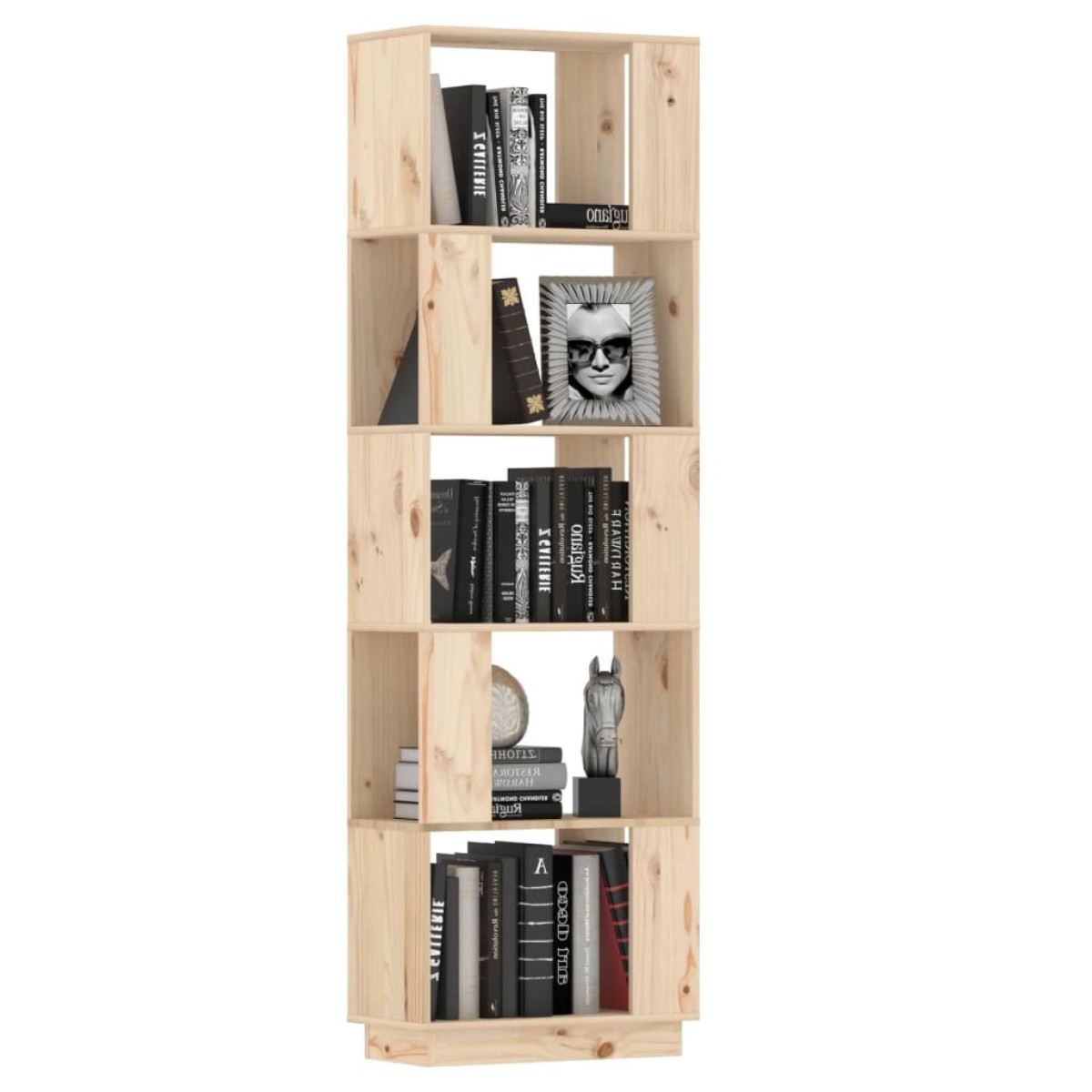 vidaXL Βιβλιοθήκη/Διαχωριστικό Χώρου 51x25x163,5 εκ. Μασίφ Ξύλο Πεύκου