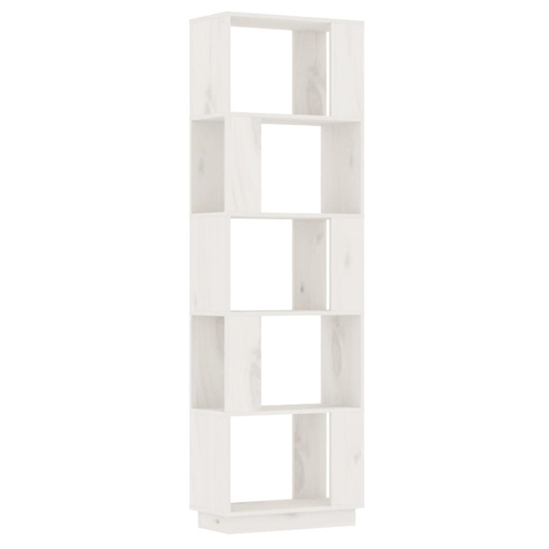 vidaXL Βιβλιοθήκη/Διαχωριστικό Χώρου Λευκό 51x25x163,5 εκ. Μασίφ Πεύκο