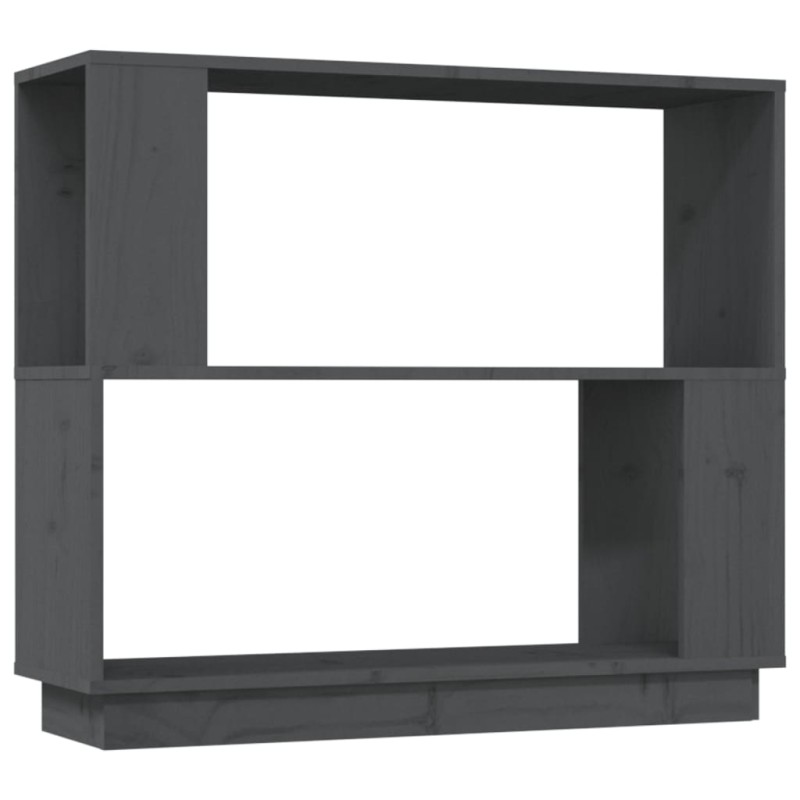 vidaXL Βιβλιοθήκη/Διαχωριστικό Χώρου Γκρι 80x25x70 εκ. Μασίφ Πεύκο