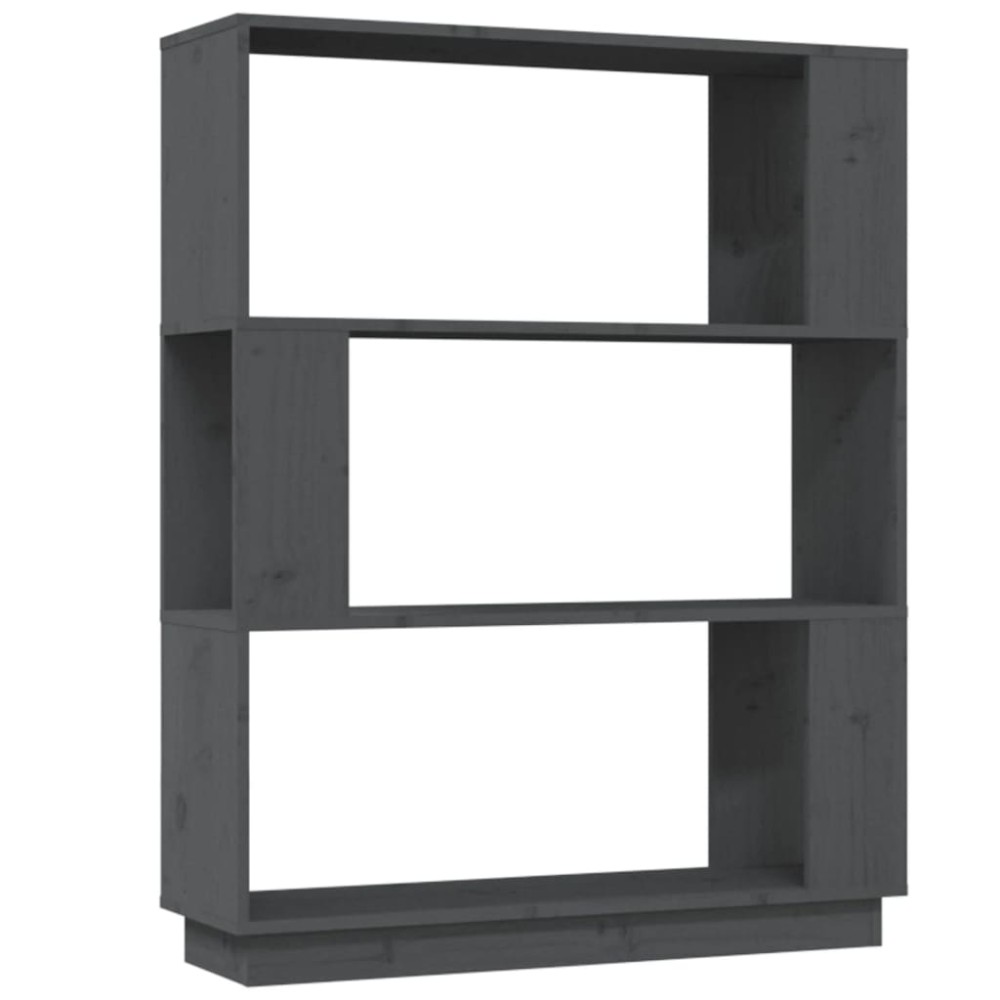 vidaXL Βιβλιοθήκη/Διαχωριστικό Χώρου Γκρι 80x25x101 εκ. Μασίφ Πεύκο