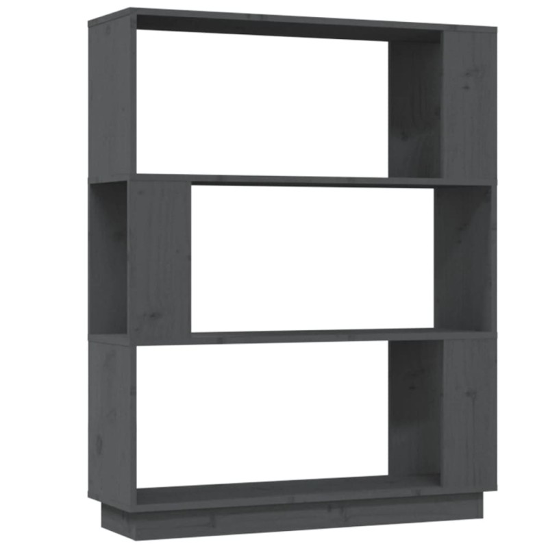 vidaXL Βιβλιοθήκη/Διαχωριστικό Χώρου Γκρι 80x25x101 εκ. Μασίφ Πεύκο