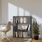 vidaXL Βιβλιοθήκη/Διαχωριστικό Χώρου Γκρι 80x25x101 εκ. Μασίφ Πεύκο