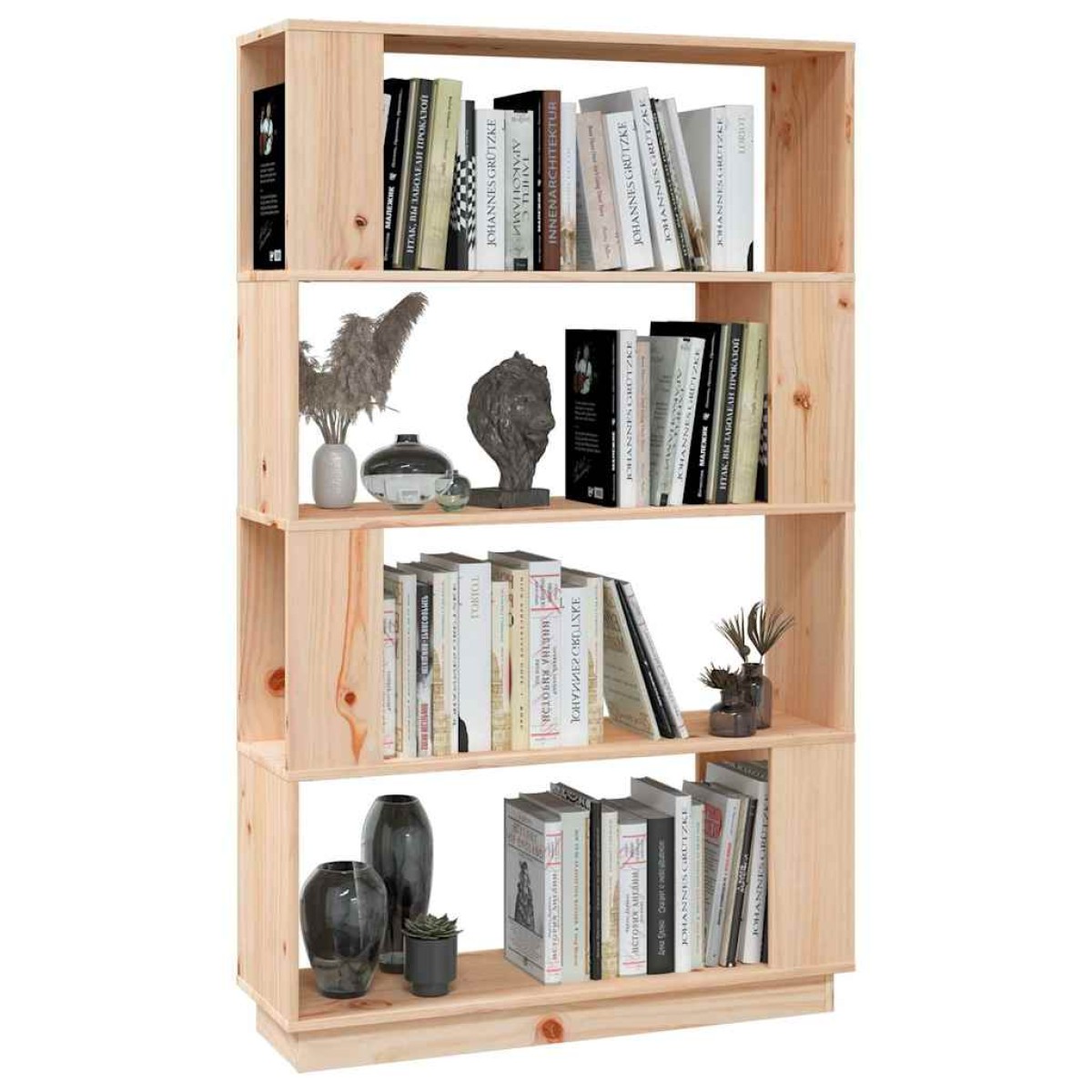 vidaXL Βιβλιοθήκη/Διαχωριστικό Χώρου 80x25x132 εκ. Μασίφ Ξύλο Πεύκου