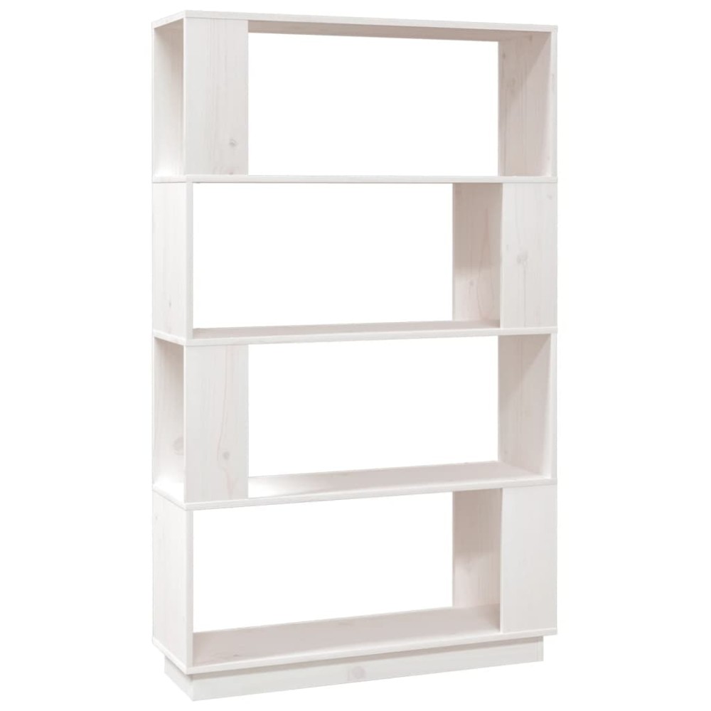 vidaXL Βιβλιοθήκη/Διαχωριστικό Χώρου Λευκό 80x25x132 εκ. Μασίφ Πεύκο