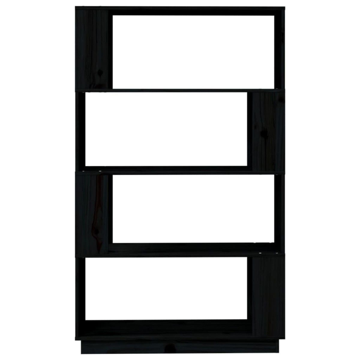 vidaXL Βιβλιοθήκη/Διαχωριστικό Χώρου Μαύρο 80x25x132 εκ. Μασίφ Πεύκο