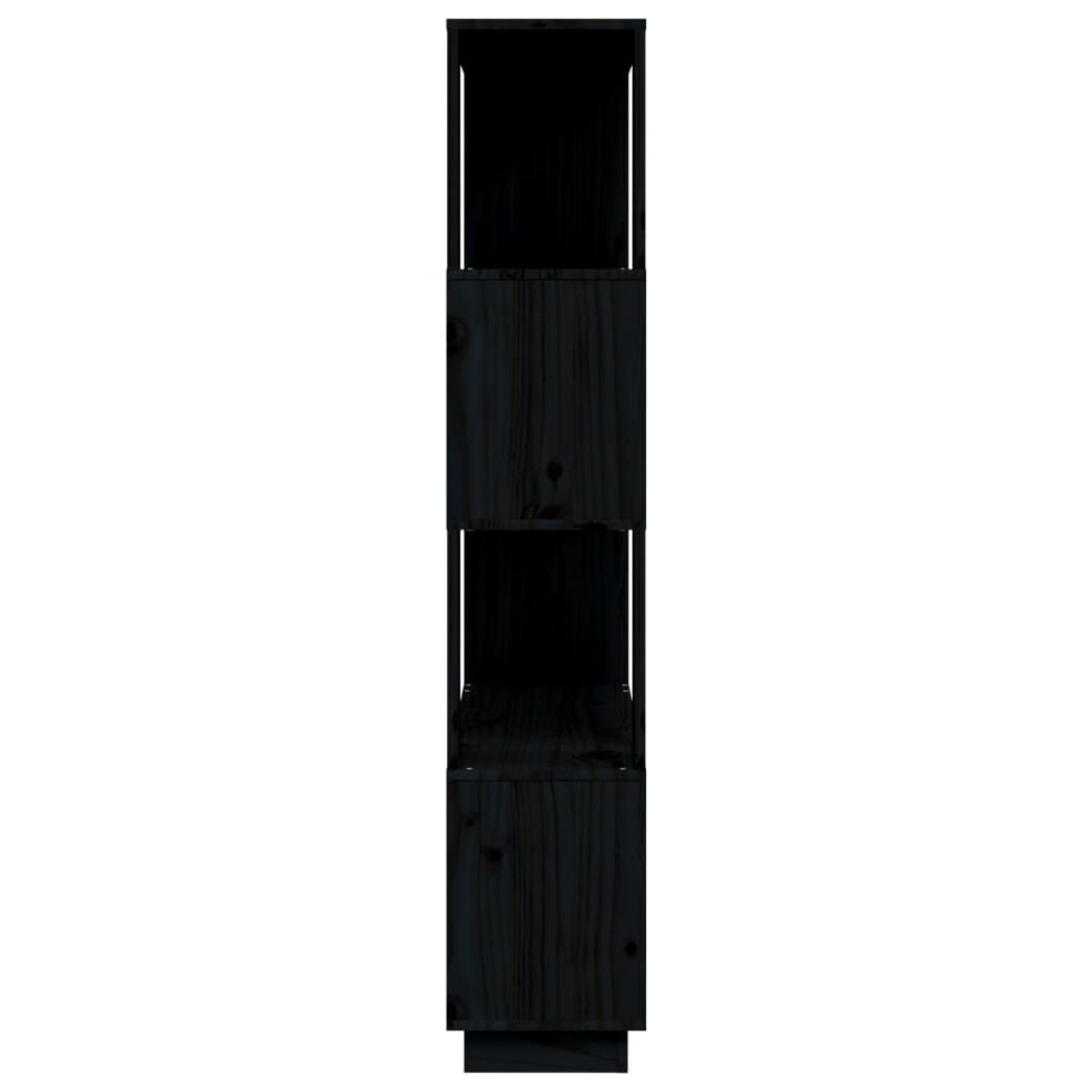 vidaXL Βιβλιοθήκη/Διαχωριστικό Χώρου Μαύρο 80x25x132 εκ. Μασίφ Πεύκο