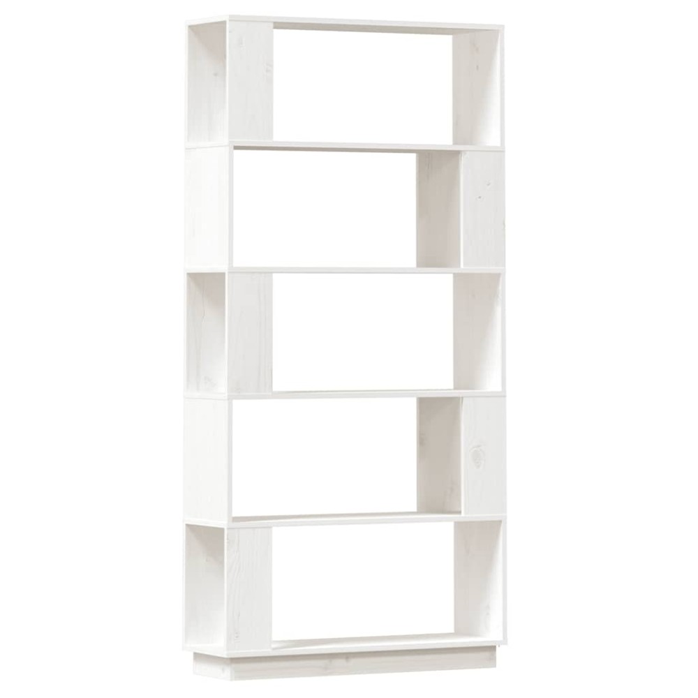 vidaXL Βιβλιοθήκη/Διαχωριστικό Χώρου Λευκό 80x25x163,5 εκ. Μασίφ Πεύκο