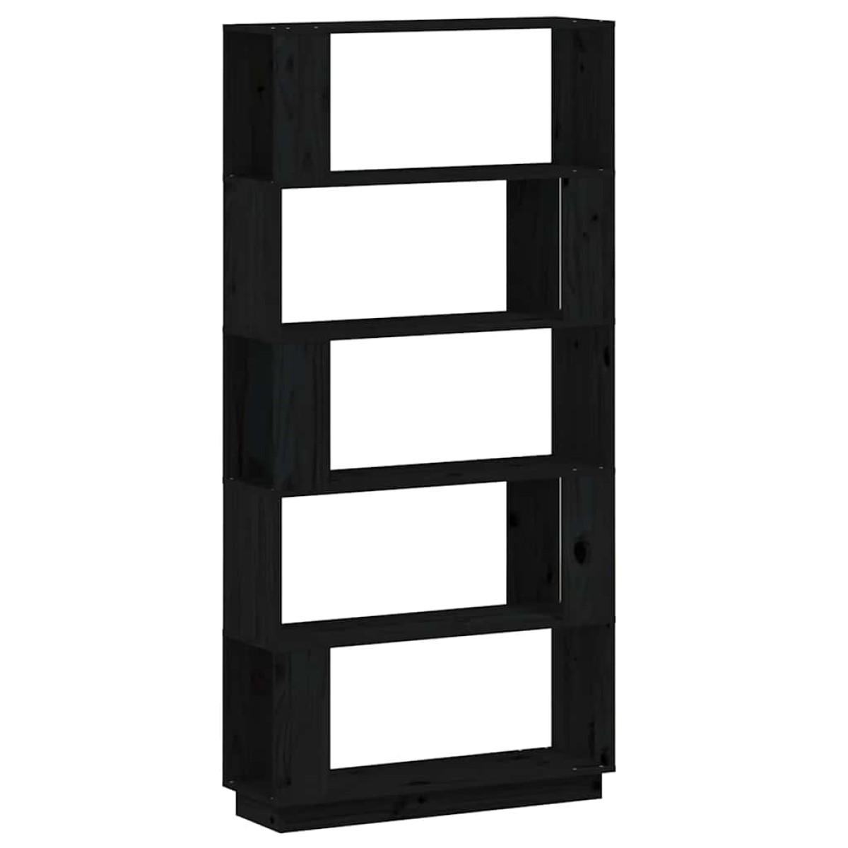 vidaXL Βιβλιοθήκη/Διαχωριστικό Χώρου Μαύρο 80x25x163,5 εκ. Μασίφ Πεύκο