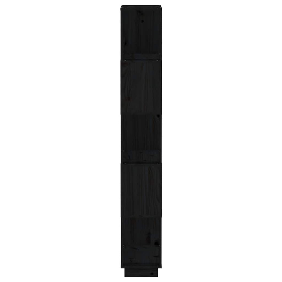 vidaXL Βιβλιοθήκη/Διαχωριστικό Χώρου Μαύρο 80x25x163,5 εκ. Μασίφ Πεύκο