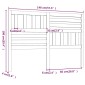 vidaXL Κεφαλάρι κρεβατιού Γκρι 146x4x100 εκ. από Μασίφ Ξύλο Πεύκου
