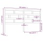 vidaXL Κεφαλάρι Κρεβατιού 206x4x100 εκ. από Μασίφ Ξύλο Πεύκου