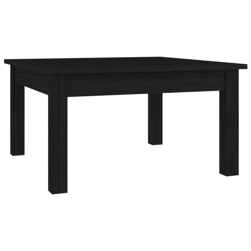 vidaXL Τραπεζάκι Σαλονιού Μαύρο 55 x 55 x 30 εκ. από Μασίφ Ξύλο Πεύκου