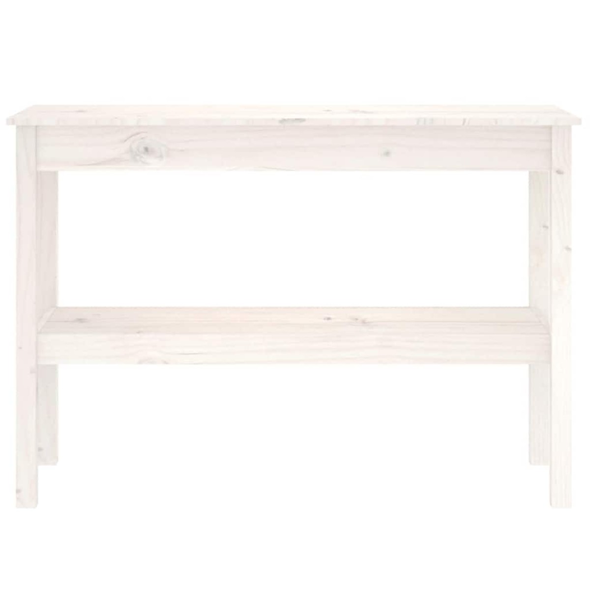 vidaXL Τραπέζι κονσόλα άσπρο 110x40x75 εκ. από Μασίφ Ξύλο Πεύκου
