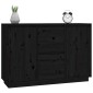 vidaXL Ντουλάπι Μαύρος 111 x 34 x 75 εκ. από Μασίφ Ξύλο Πεύκου