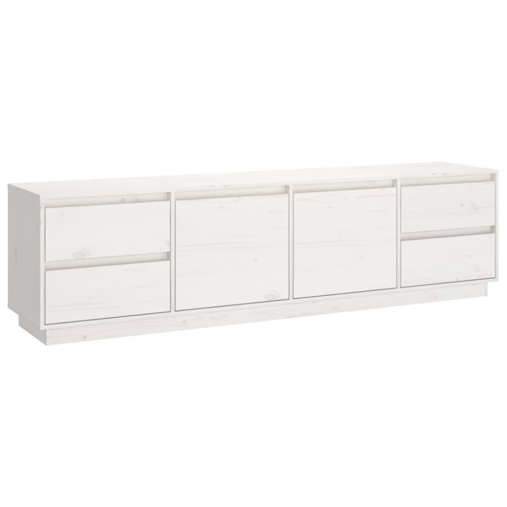 vidaXL Έπιπλο Τηλεόρασης Λευκό 176x37x47,5 εκ. από Μασίφ Ξύλο Πεύκου