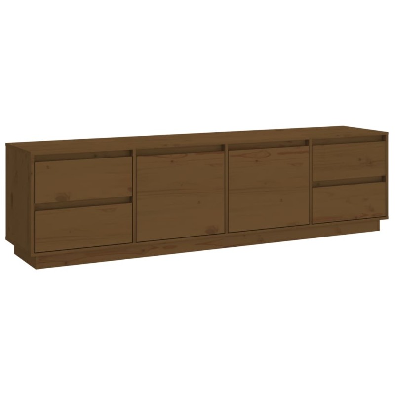 vidaXL Έπιπλο Τηλεόρασης Καφέ Μελί 176x37x47,5εκ από Μασίφ Ξύλο Πεύκου