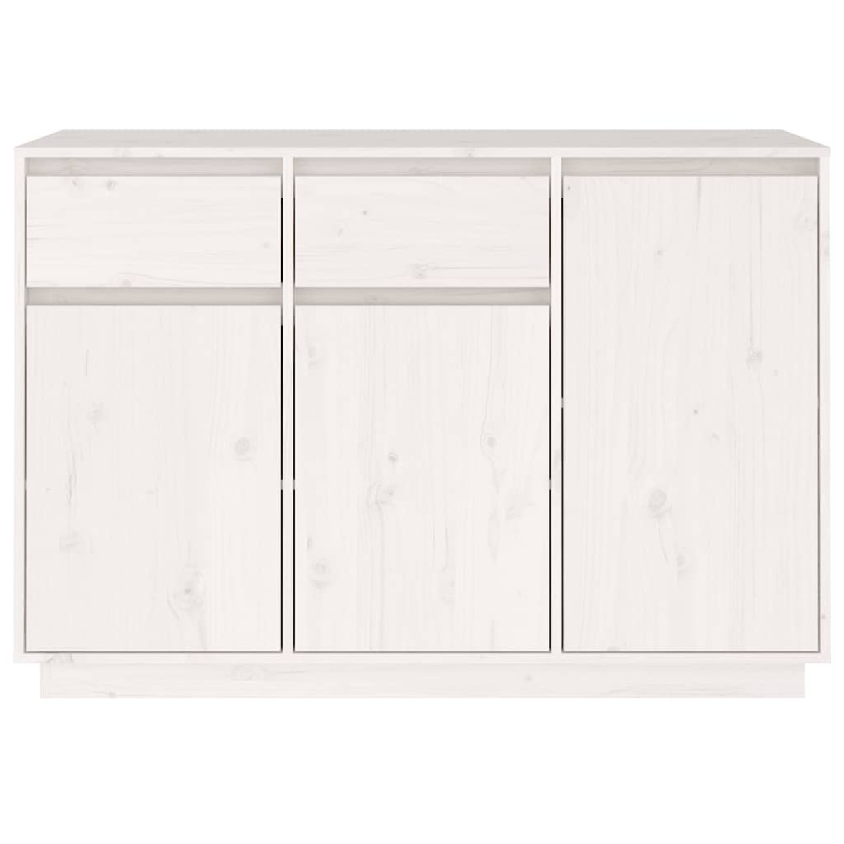 vidaXL Μπουφές Λευκός 110 x 34 x 75 εκ. από Μασίφ Ξύλο Πεύκου