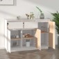 vidaXL Μπουφές Λευκός 110 x 34 x 75 εκ. από Μασίφ Ξύλο Πεύκου