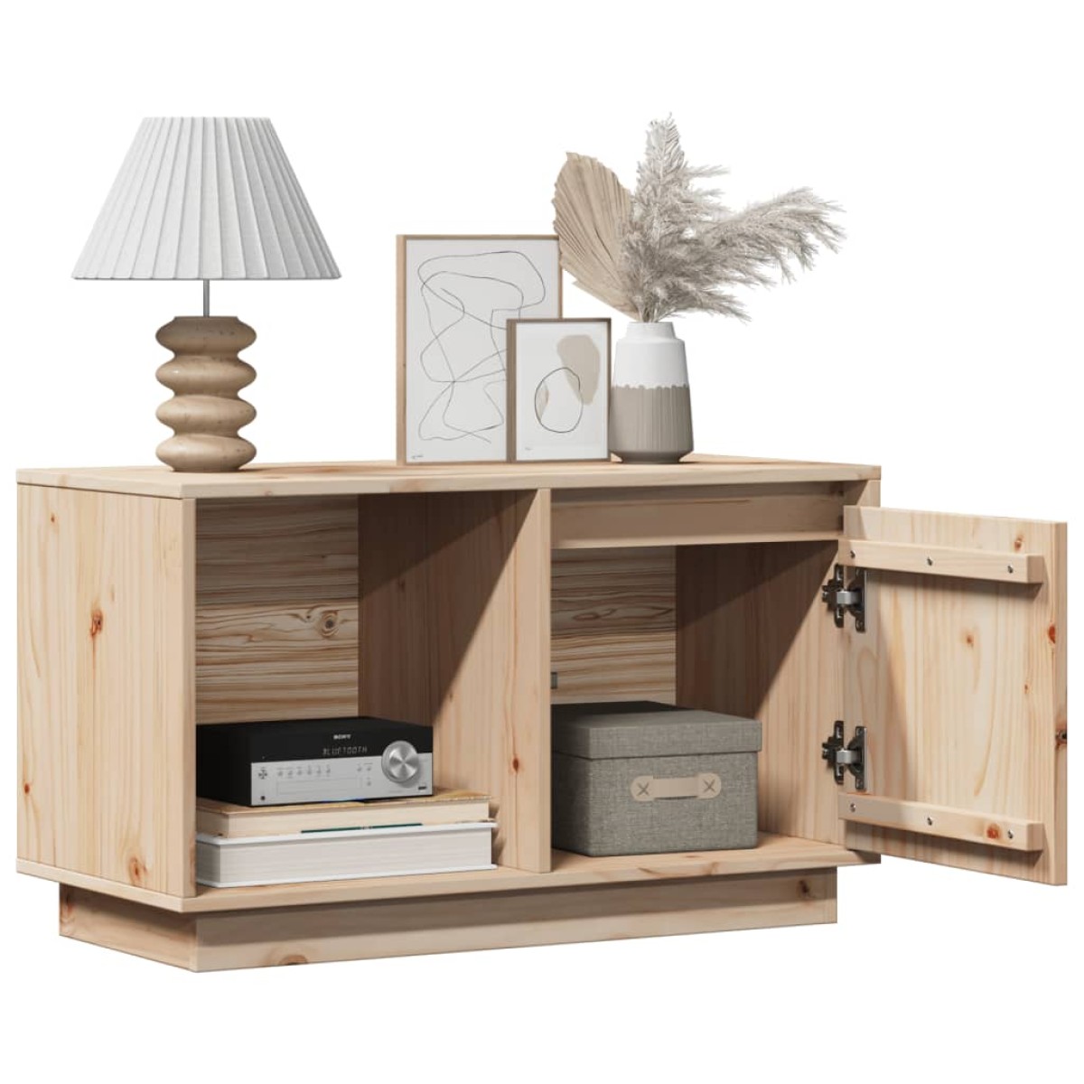 vidaXL Έπιπλο Τηλεόρασης 74 x 35 x 44 εκ. από Μασίφ Ξύλο Πεύκου