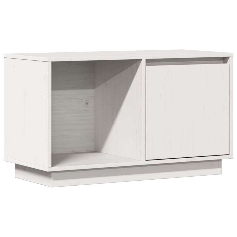 vidaXL Έπιπλο Τηλεόρασης Λευκό 74 x 35 x 44 εκ. από Μασίφ Ξύλο Πεύκου