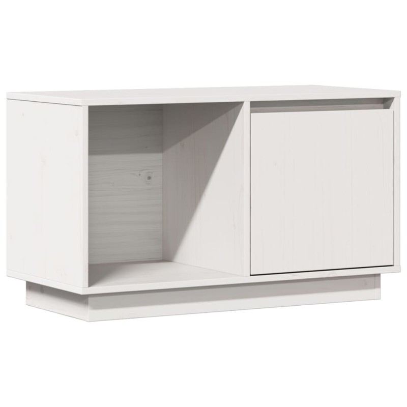 vidaXL Έπιπλο Τηλεόρασης Λευκό 74 x 35 x 44 εκ. από Μασίφ Ξύλο Πεύκου