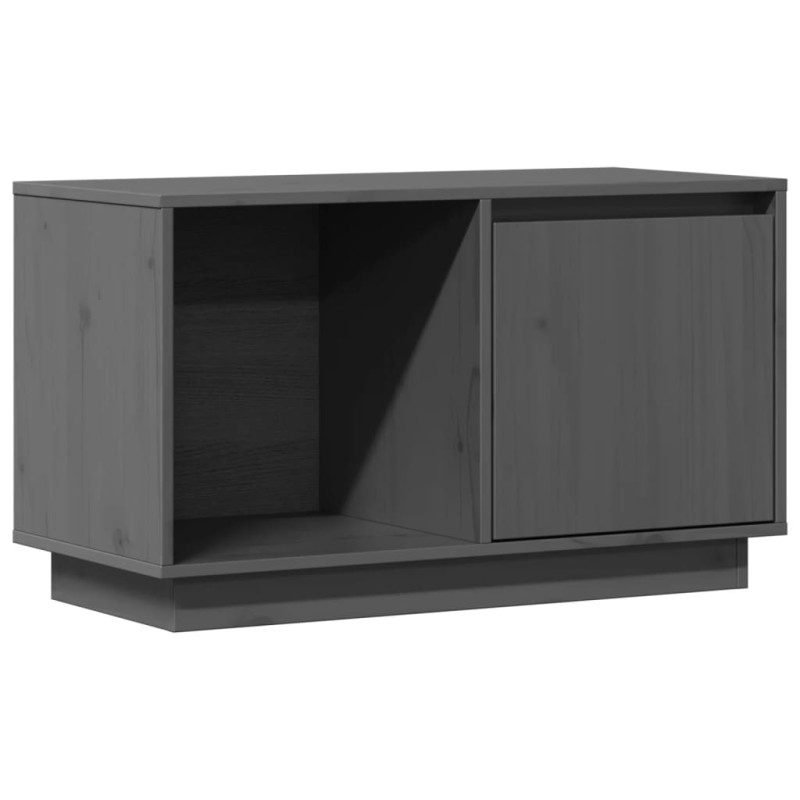 vidaXL Έπιπλο Τηλεόρασης Γκρι 74x35x44 εκ. από Μασίφ Ξύλο Πεύκου