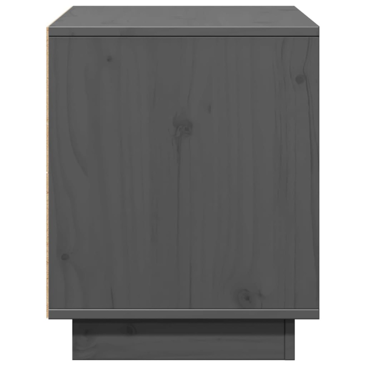 vidaXL Έπιπλο Τηλεόρασης Γκρι 74x35x44 εκ. από Μασίφ Ξύλο Πεύκου