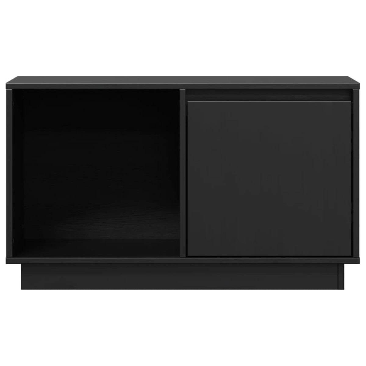 vidaXL Έπιπλο Τηλεόρασης Μαύρο 74 x 35 x 44 εκ. από Μασίφ Ξύλο Πεύκου