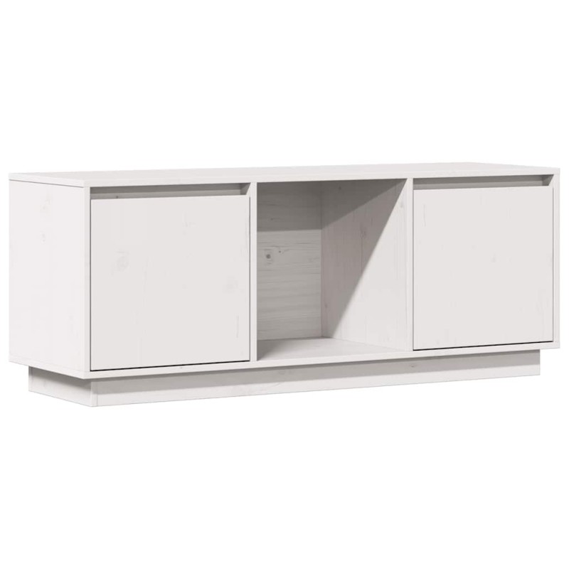 vidaXL Έπιπλο Τηλεόρασης Λευκό 110,5x35x44 εκ. από Μασίφ Ξύλο Πεύκου