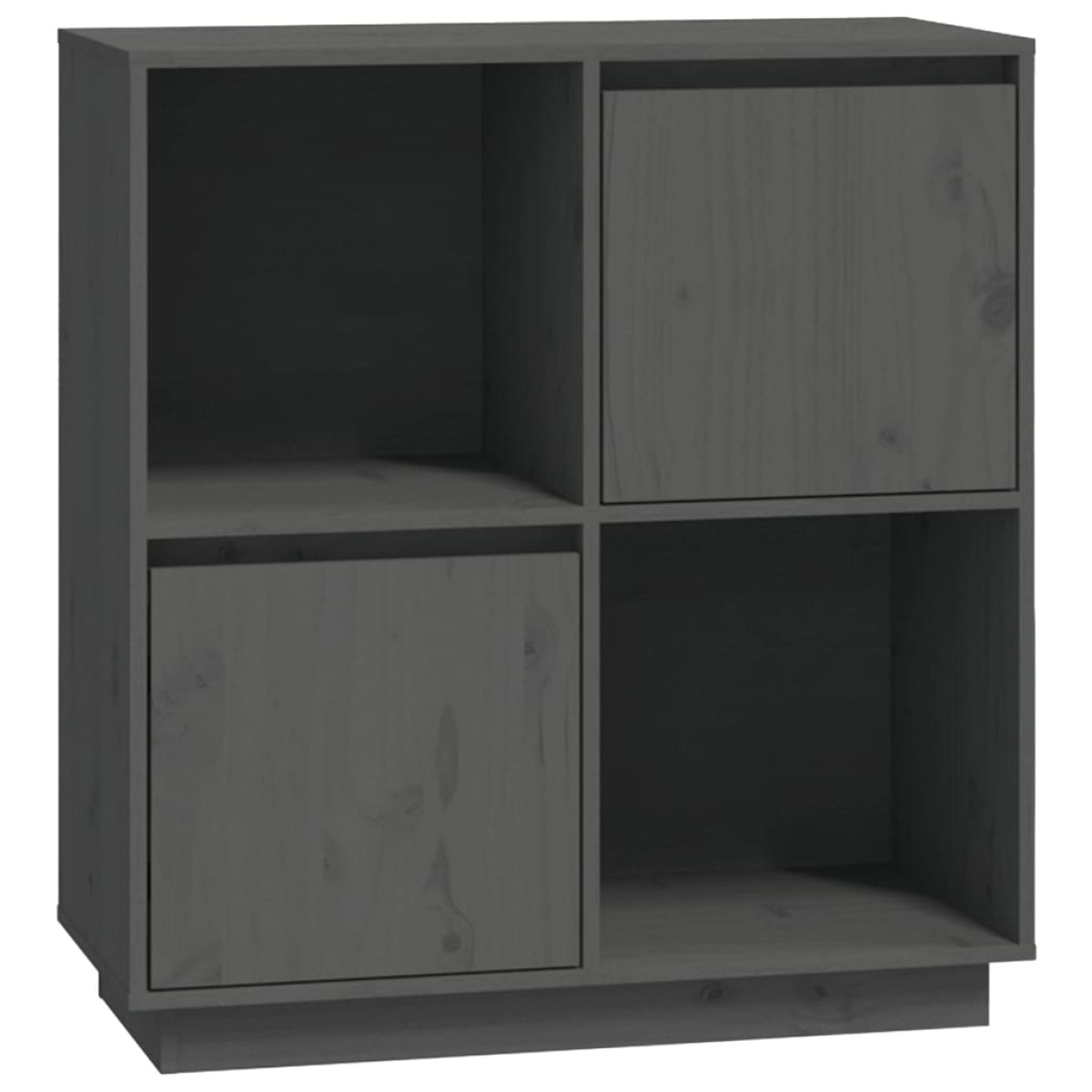 vidaXL Ντουλάπι Γκρι 74 x 35 x 80 εκ. από Μασίφ Ξύλο Πεύκου