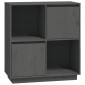 vidaXL Ντουλάπι Γκρι 74 x 35 x 80 εκ. από Μασίφ Ξύλο Πεύκου