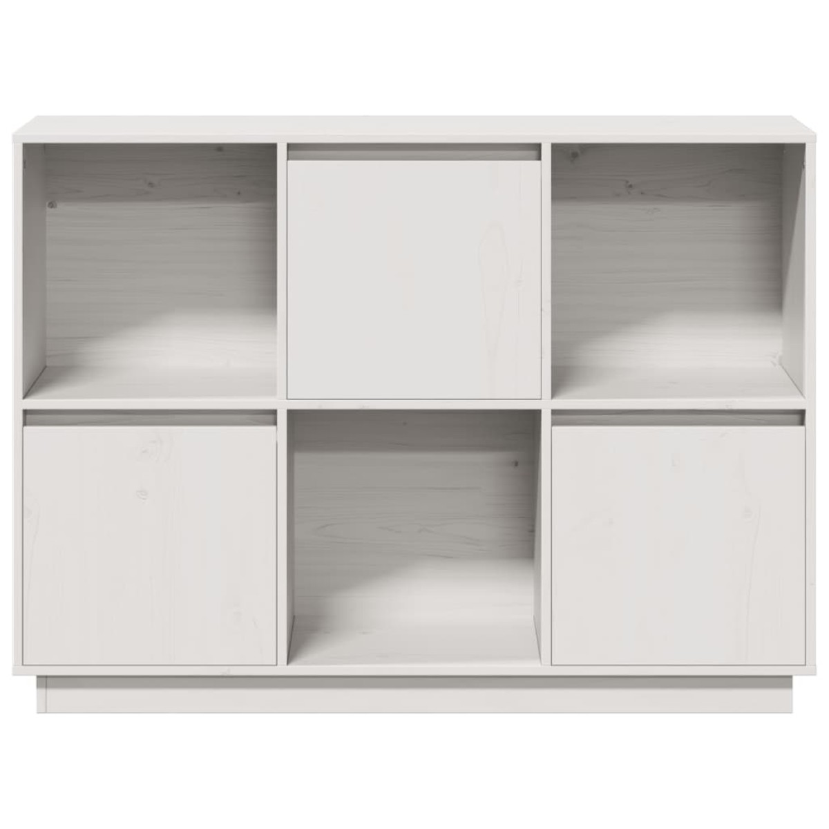 vidaXL Ντουλάπι Λευκό 110,5 x 35 x 80 εκ. από Μασίφ Ξύλο Πεύκου