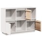 vidaXL Ντουλάπι Λευκό 110,5 x 35 x 80 εκ. από Μασίφ Ξύλο Πεύκου