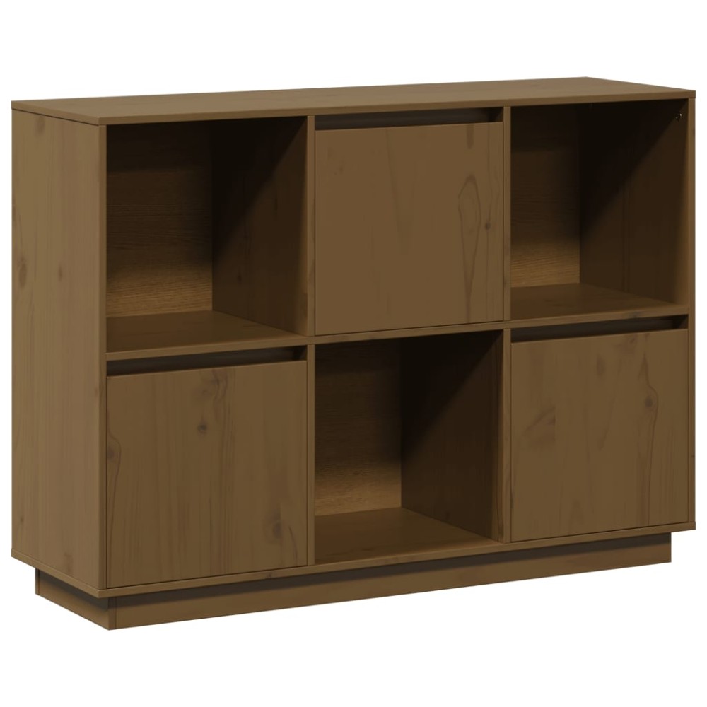 vidaXL Ντουλάπι Καφέ Μελί 110,5x35x80 εκ. από Μασίφ Ξύλο Πεύκου