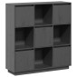 vidaXL Ντουλάπι Ψηλό Γκρι 110,5 x 35 x 117 εκ. από Μασίφ Ξύλο Πεύκου