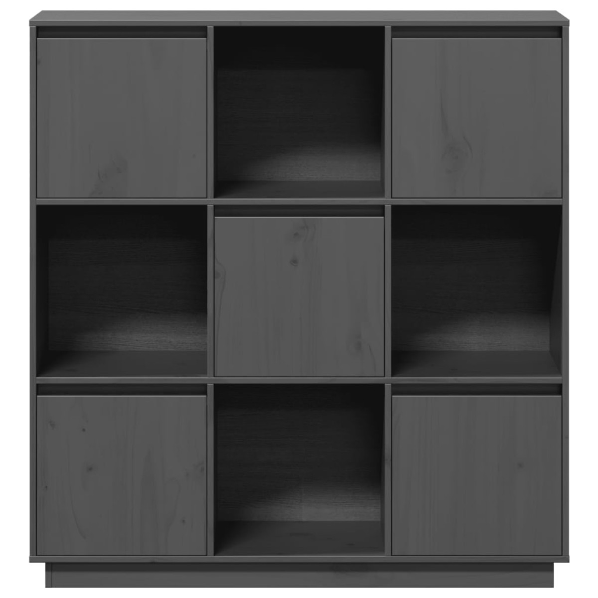 vidaXL Ντουλάπι Ψηλό Γκρι 110,5 x 35 x 117 εκ. από Μασίφ Ξύλο Πεύκου