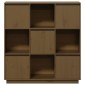 vidaXL Ντουλάπι Ψηλό Μελί 110,5x35x117 εκ. από Μασίφ Ξύλο Πεύκου