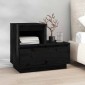 vidaXL Κομοδίνα 2 τεμ. Μαύρα 60 x 34 x 51 εκ. από Μασίφ Ξύλο Πεύκου