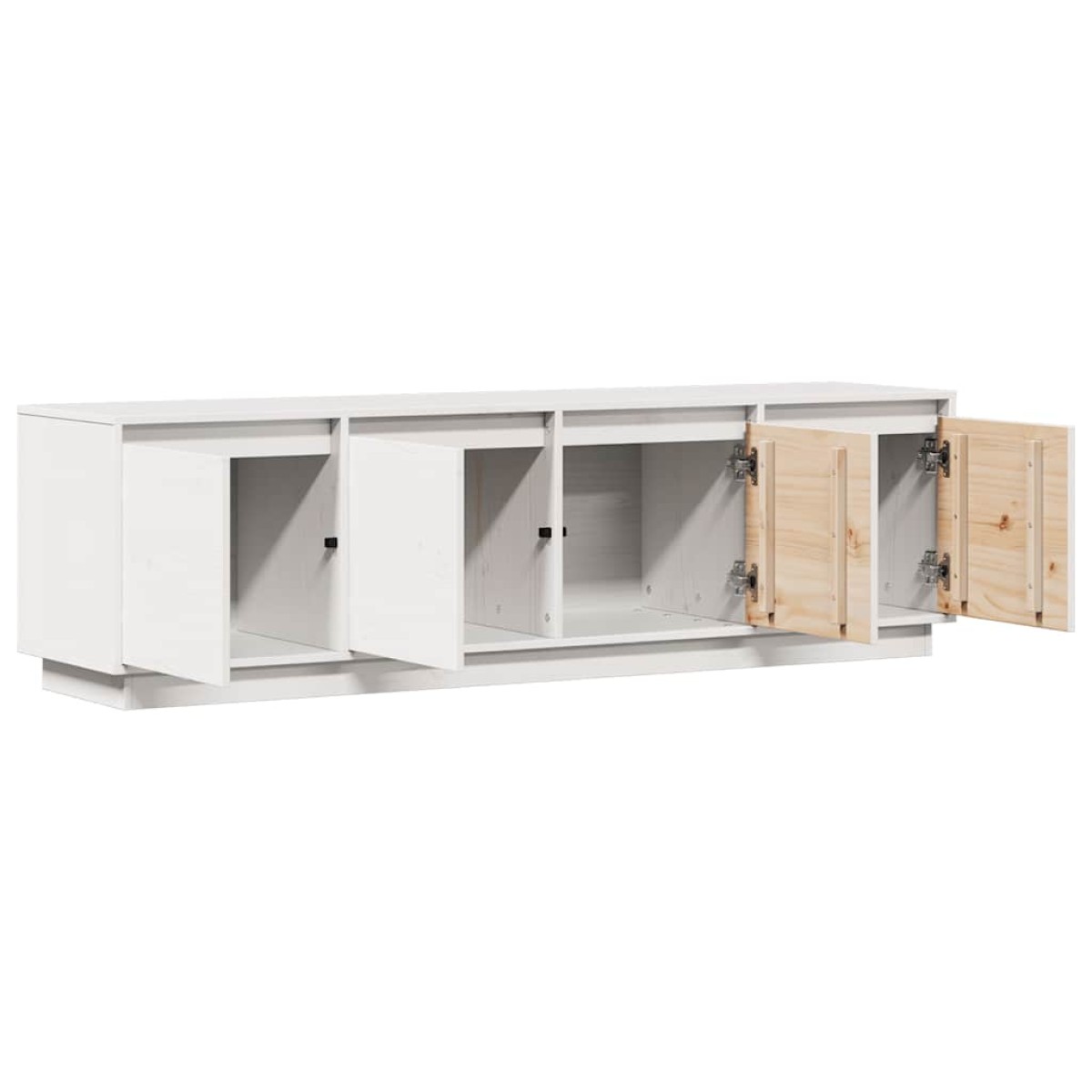 vidaXL Έπιπλο Τηλεόρασης Λευκό 156 x 37 x 45 εκ. από Μασίφ Ξύλο Πεύκου