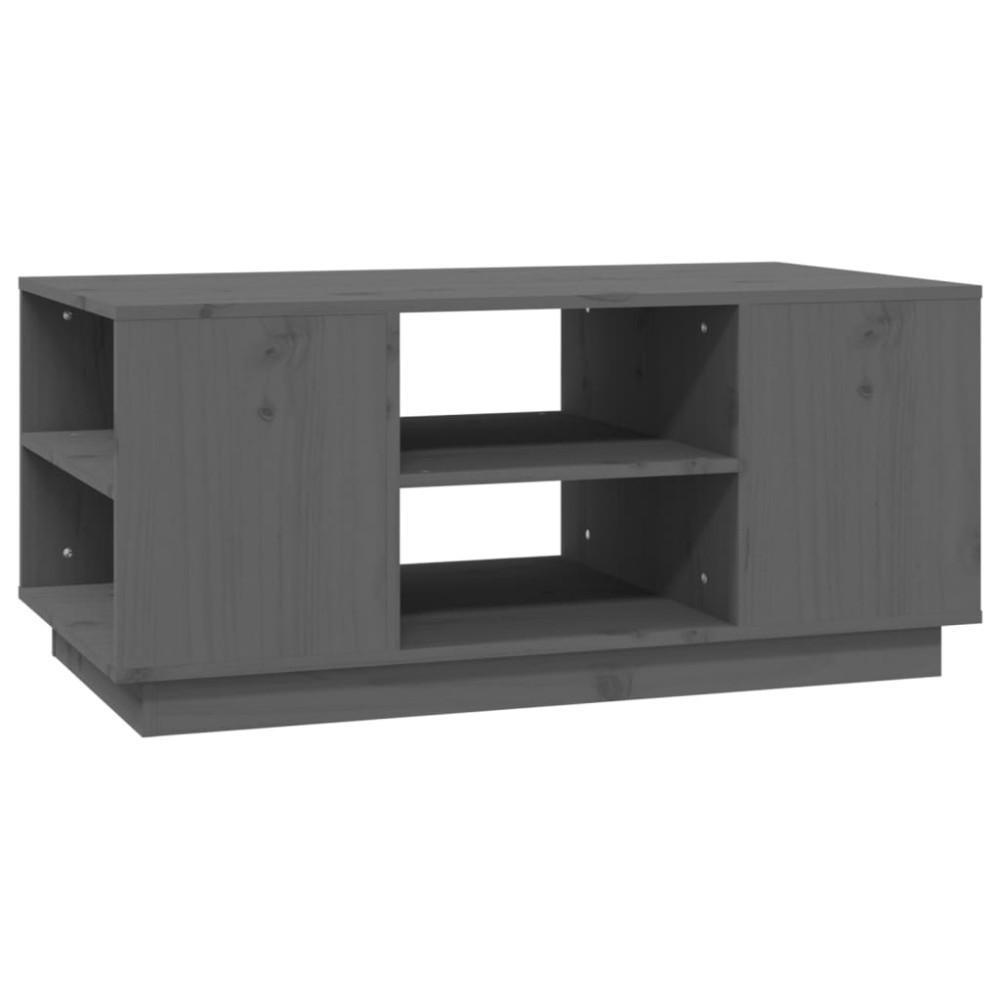 vidaXL Τραπεζάκι Σαλονιού Γκρι 90 x 49 x 40,5 εκ. Μασίφ Ξύλο Πεύκου