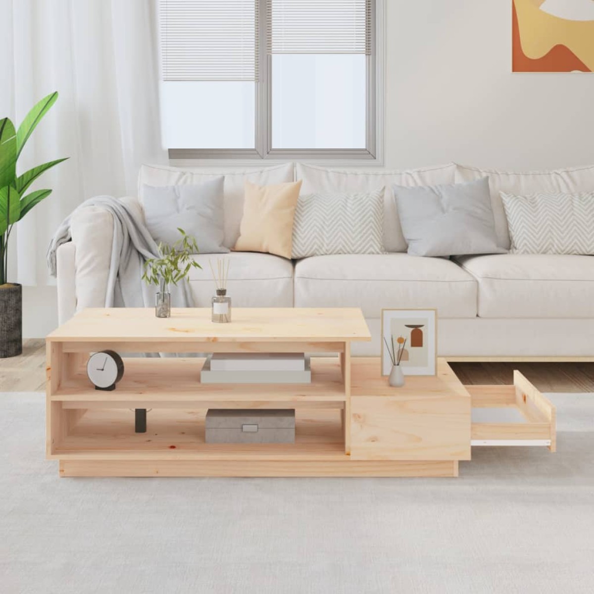 vidaXL Τραπεζάκι Σαλονιού 120 x 50 x 40,5 εκ. από Μασίφ Ξύλο Πεύκου