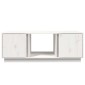 vidaXL Τραπεζάκι Σαλονιού Λευκό 110x50x40 εκ από Μασίφ Ξύλο Πεύκου